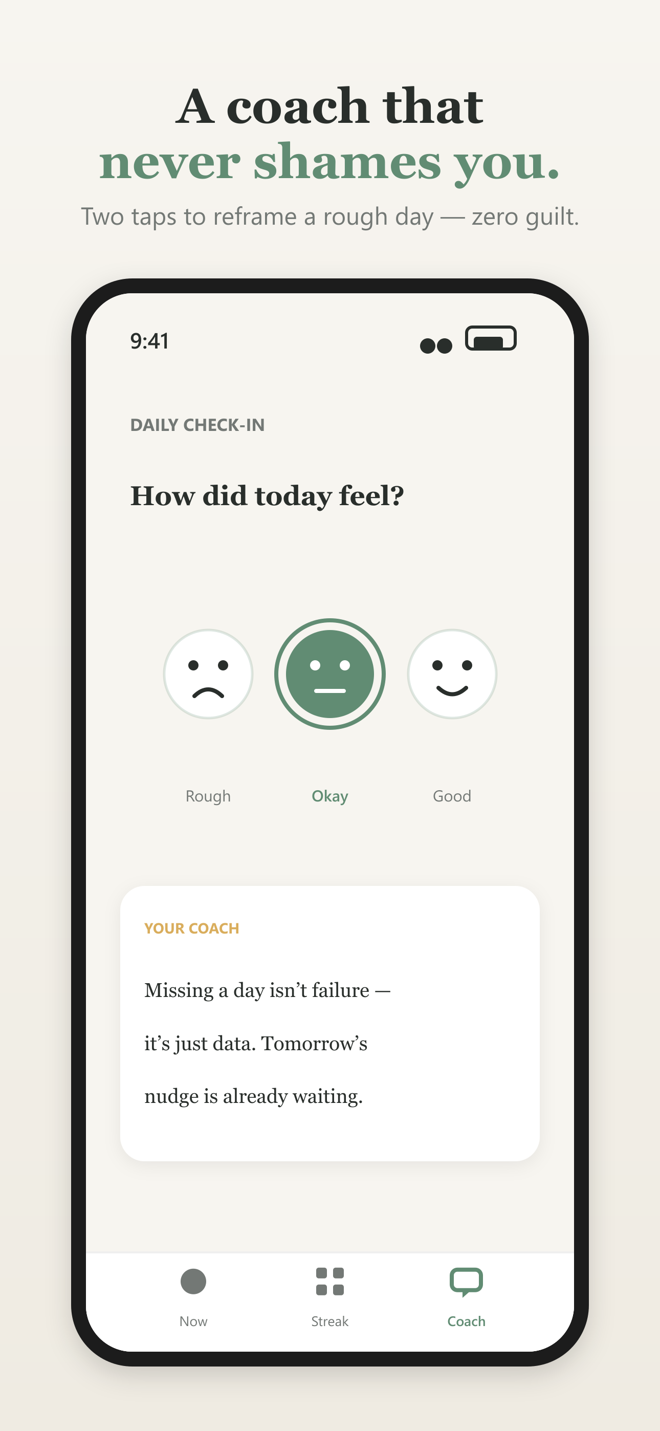 Daily coach screen